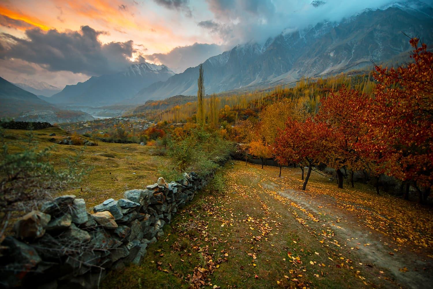 hunza valley in Autumn